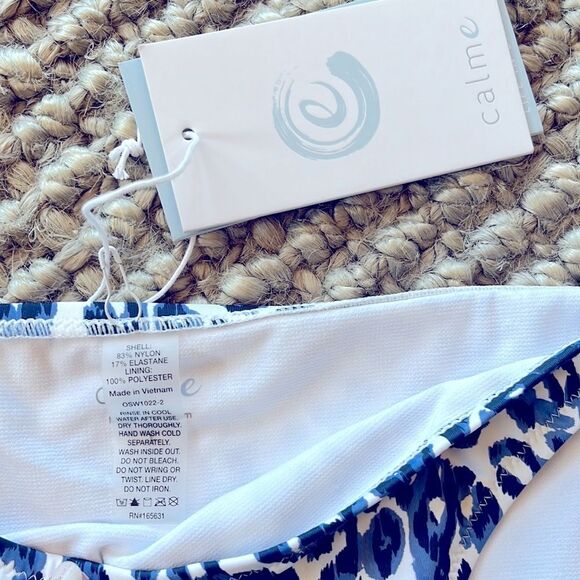 NWT johnny was calme blue tiger cheetah string bikini bottom - Picture 2 of 3